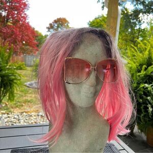 Messy Pink and Black Wig/synthetic